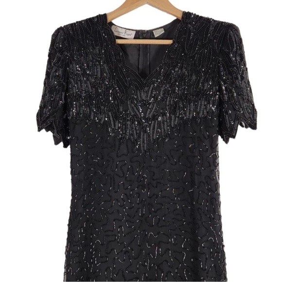 Vintage Laurence Kazar Beaded Evening Dress Size Medium - Picture 3 of 8